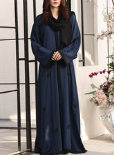 Rania By Hijab Ul Hareem Front Open Style Handwork Abaya Teal Cascade - HH24R 0116-J-776