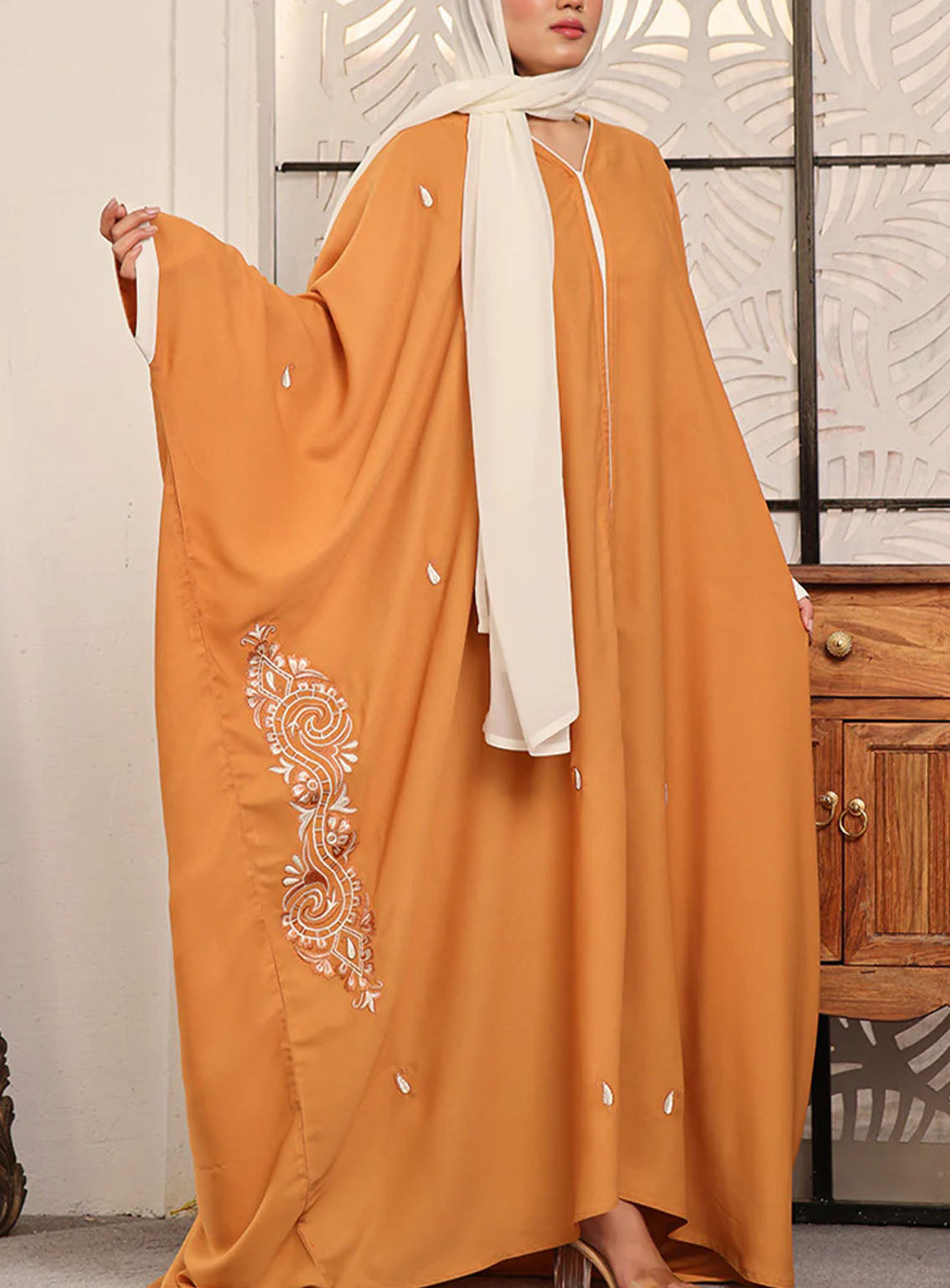 Rania By Hijab Ul Hareem Jilbab Front Open Style Abaya Amber JILBAB - HH24R KR-753 Rania By Hijab Ul Hareem Jilbab Front Open Style Abaya Amber JILBAB - HH24R KR-753