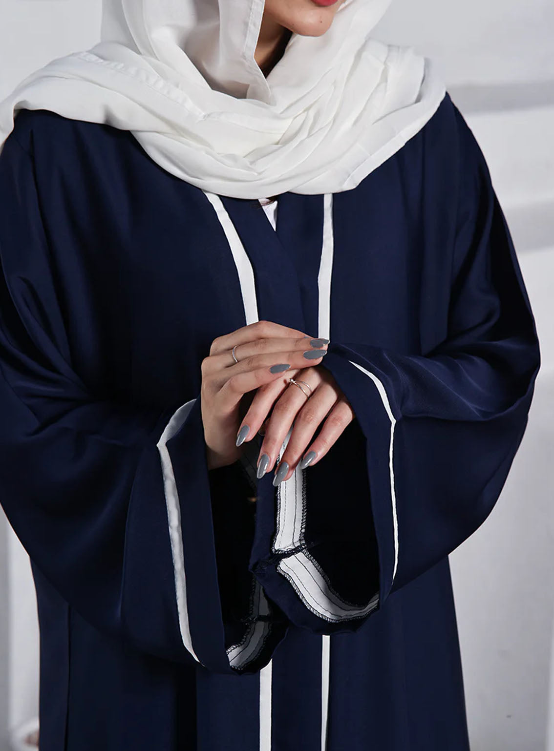 Rania By Hijab Ul Hareem Nida Front Open Style Abaya Sapphire - HH24R 0116-PR-714 Rania By Hijab Ul Hareem Nida Front Open Style Abaya Sapphire - HH24R 0116-PR-714