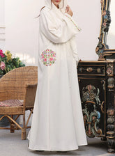 Rania By Hijab Ul Hareem Nida Hand Work Abaya Pearl - HH24R 0118-J-778