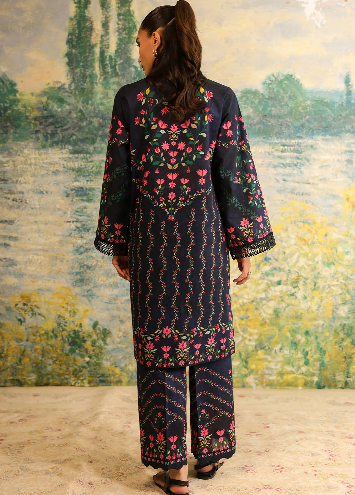 Rhea By Sahar Digital Printed Lawn 2 Piece Unstitched Shirt & Trouser S26RDPL D-31 MIDNIGHT GARDEN Rhea By Sahar Digital Printed Lawn 2 Piece Unstitched Shirt & Trouser S26RDPL D-31 MIDNIGHT GARDEN