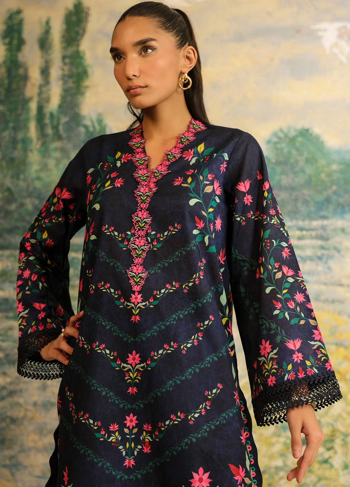 Rhea By Sahar Digital Printed Lawn 2 Piece Unstitched Shirt & Trouser S26RDPL D-31 MIDNIGHT GARDEN Rhea By Sahar Digital Printed Lawn 2 Piece Unstitched Shirt & Trouser S26RDPL D-31 MIDNIGHT GARDEN