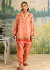 Rhea By Sahar Digital Printed Lawn 2 Piece Unstitched Shirt & Trouser S26RDPL D-32 CORAL DUSK