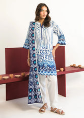 Rhea By Sahar Digital Printed Lawn 3 Piece Unstitched Suit S26RDPL D-11 INDIGO LATTICE