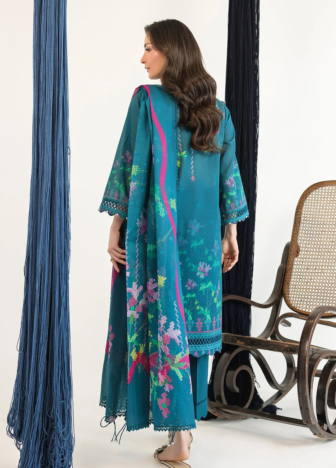 Rhea By Sahar Digital Printed Lawn 3 Piece Unstitched Suit S26RDPL D-18 TEAL MIRAGE Rhea By Sahar Digital Printed Lawn 3 Piece Unstitched Suit S26RDPL D-18 TEAL MIRAGE