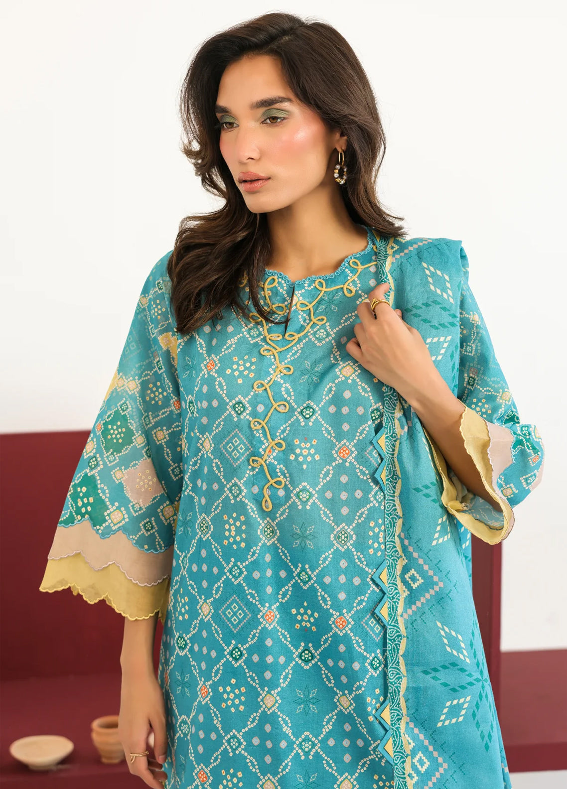 Rhea By Sahar Digital Printed Lawn 3 Piece Unstitched Suit S26RDPL D-21 AQUA GEOMETRY Rhea By Sahar Digital Printed Lawn 3 Piece Unstitched Suit S26RDPL D-21 AQUA GEOMETRY