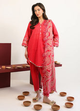 Rhea By Sahar Digital Printed Lawn 3 Piece Unstitched Suit S26RDPL D-22 ROUGE HEIRLOOM