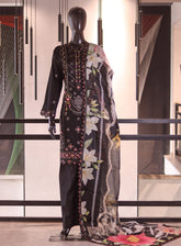 Rivaaj Embroidered Cotton 3 Piece Stitched Suit RJ26EC D-479 MOON LIGHT Black
