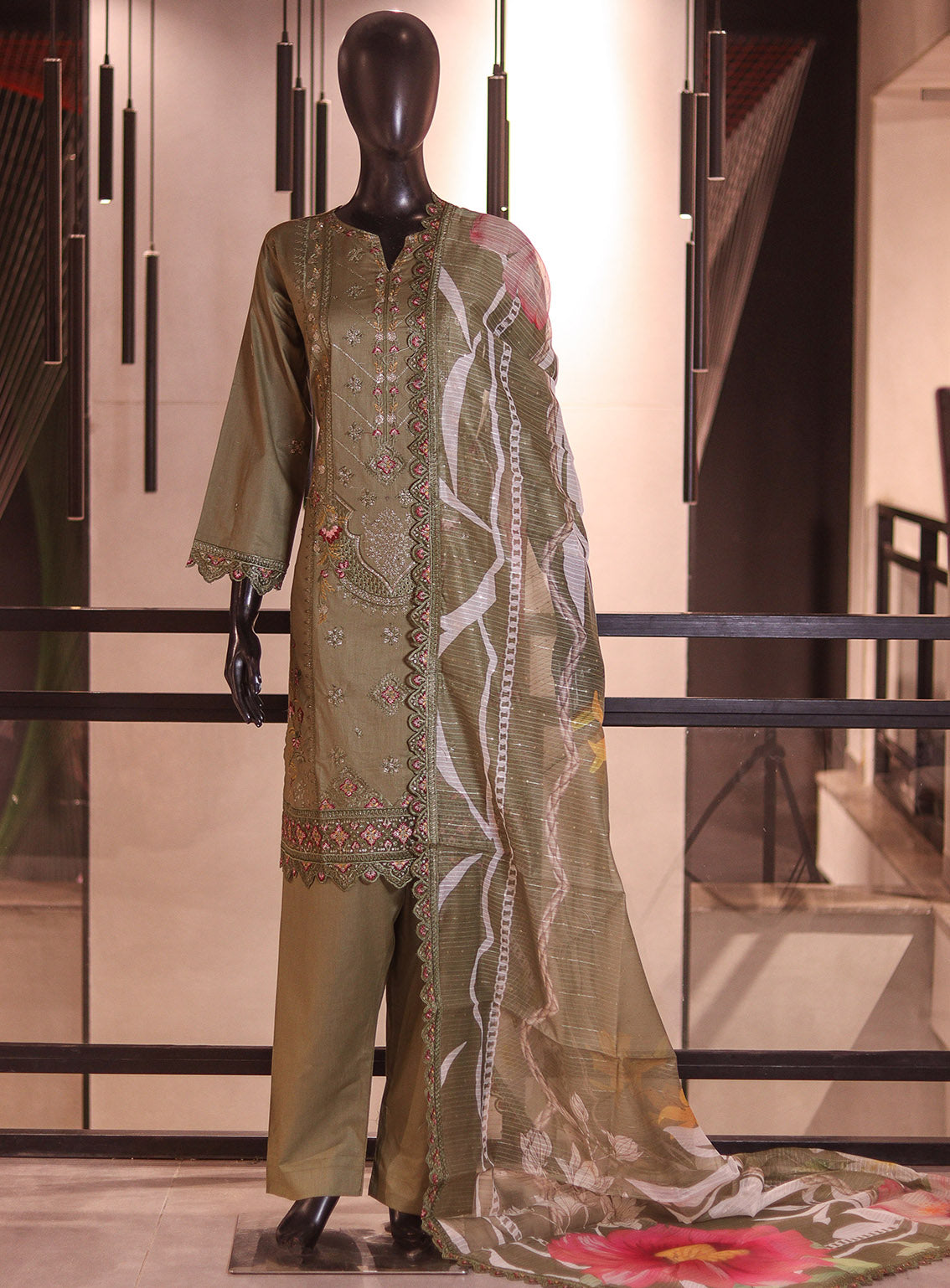 Rivaaj Embroidered Cotton 3 Piece Stitched Suit RJ26EC D-479 MOON LIGHT Green Rivaaj Embroidered Cotton 3 Piece Stitched Suit RJ26EC D-479 MOON LIGHT Green