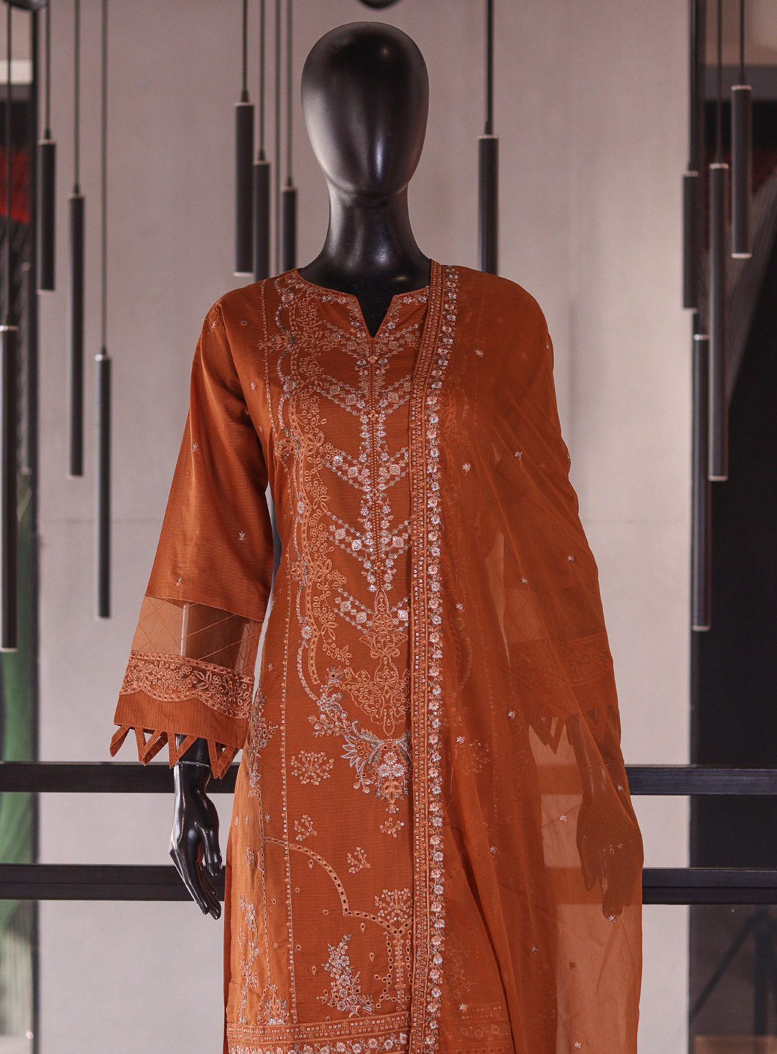 Rivaaj Embroidered Cotton 3 Piece Stitched Suit RJ26EC D-479 SILVER STORM Light Brown Rivaaj Embroidered Cotton 3 Piece Stitched Suit RJ26EC D-479 SILVER STORM Light Brown