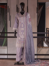 Rivaaj Embroidered Cotton 3 Piece Stitched Suit RJ26EC D-486 PHOOL PANKH Light Grey