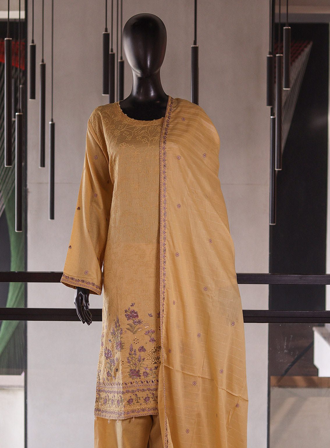 Rivaaj Embroidered Lawn 3 Piece Stitched Suit RJ26EP D-AC1-4-YL Rivaaj Embroidered Lawn 3 Piece Stitched Suit RJ26EP D-AC1-4-YL