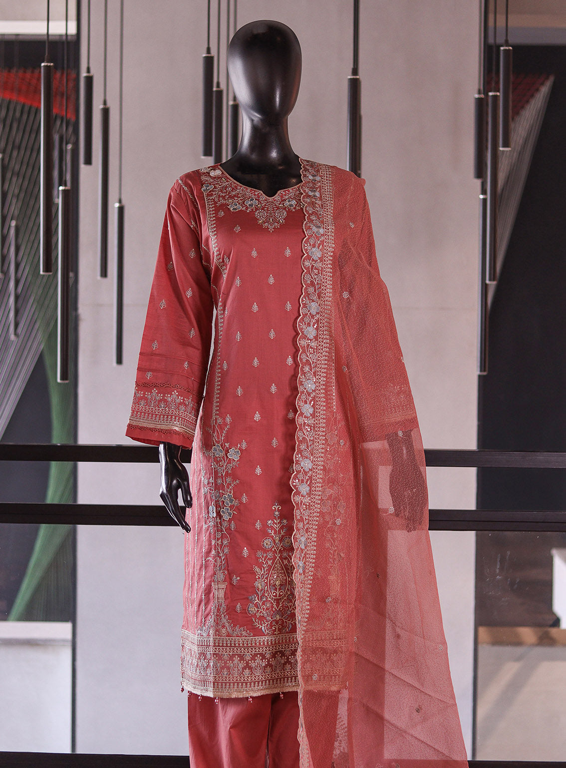 Rivaaj Embroidered Lawn 3 Piece Stitched Suit RJ26EP D-C418-PK Rivaaj Embroidered Lawn 3 Piece Stitched Suit RJ26EP D-C418-PK