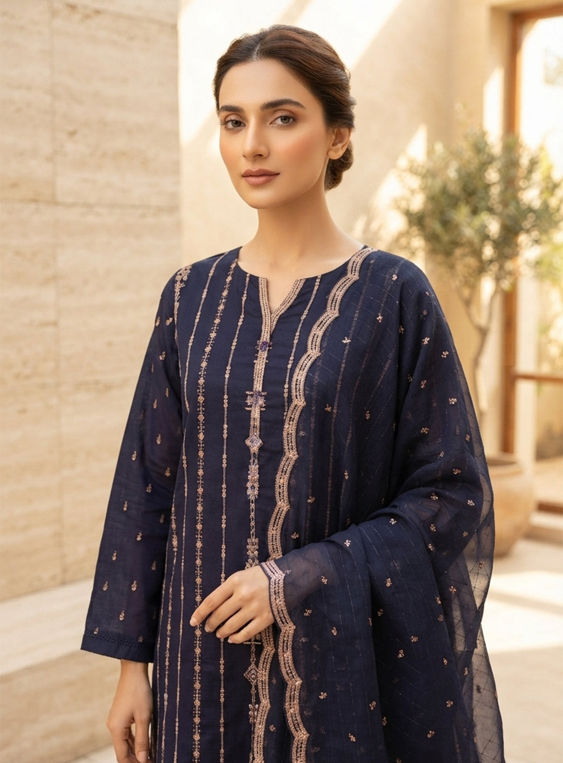 Rivaaj Embroidered Lawn 3 Piece Stitched Suit RJ26EP D-SC371-BL Rivaaj Embroidered Lawn 3 Piece Stitched Suit RJ26EP D-SC371-BL