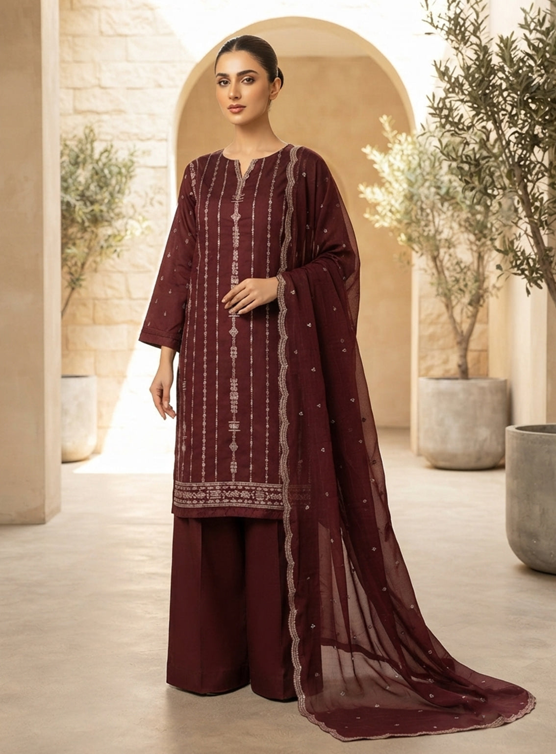 Rivaaj Embroidered Lawn 3 Piece Stitched Suit RJ26EP D-SC371-DMN Rivaaj Embroidered Lawn 3 Piece Stitched Suit RJ26EP D-SC371-DMN