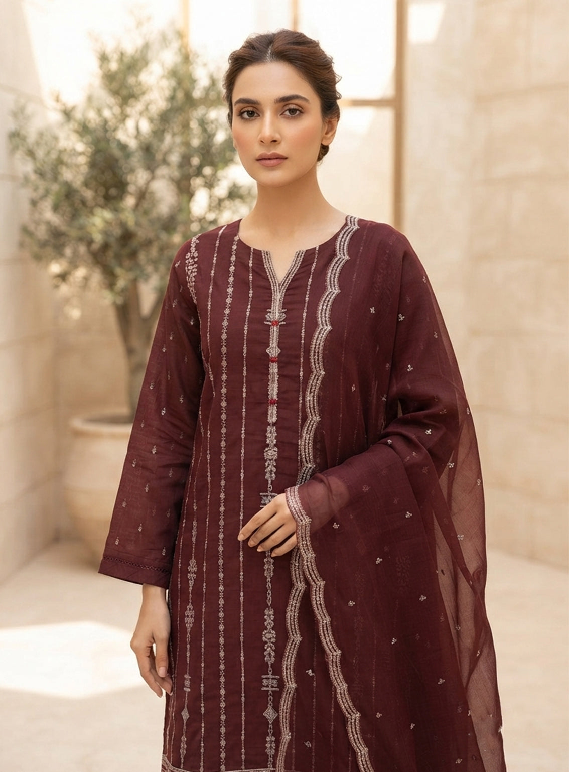 Rivaaj Embroidered Lawn 3 Piece Stitched Suit RJ26EP D-SC371-DMN Rivaaj Embroidered Lawn 3 Piece Stitched Suit RJ26EP D-SC371-DMN