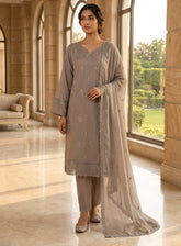Rivaaj Embroidered Lawn 3 Piece Stitched Suit RJ26EP D-SC469-GY