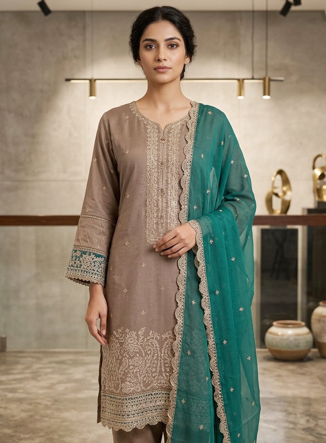Rivaaj Embroidered Lawn 3 Piece Stitched Suit RJ26EP D-SC470-GY Rivaaj Embroidered Lawn 3 Piece Stitched Suit RJ26EP D-SC470-GY