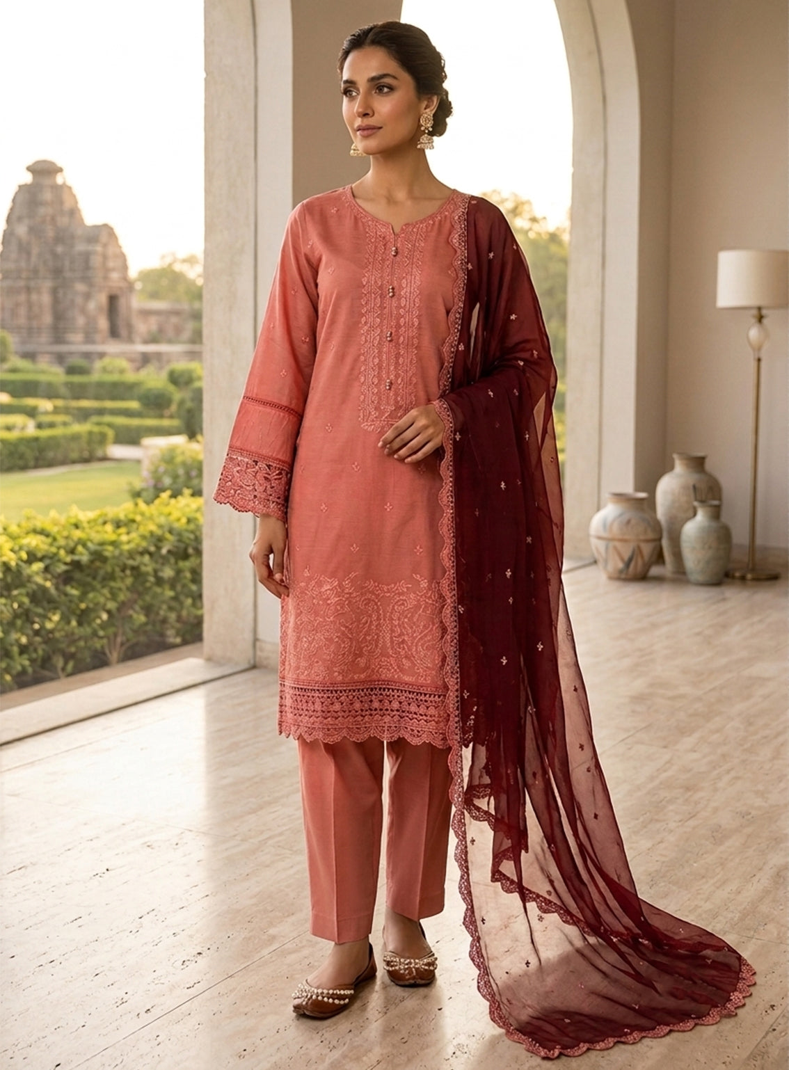 Rivaaj Embroidered Lawn 3 Piece Stitched Suit RJ26EP D-SC470-TPK Rivaaj Embroidered Lawn 3 Piece Stitched Suit RJ26EP D-SC470-TPK