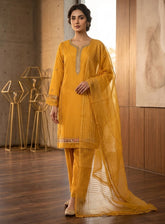 Rivaaj Embroidered Organza 3 Piece Stitched Suit RJ26EP D-45A-GD