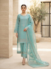 Rivaaj Embroidered Organza 3 Piece Stitched Suit RJ26EP D-52B-AGN