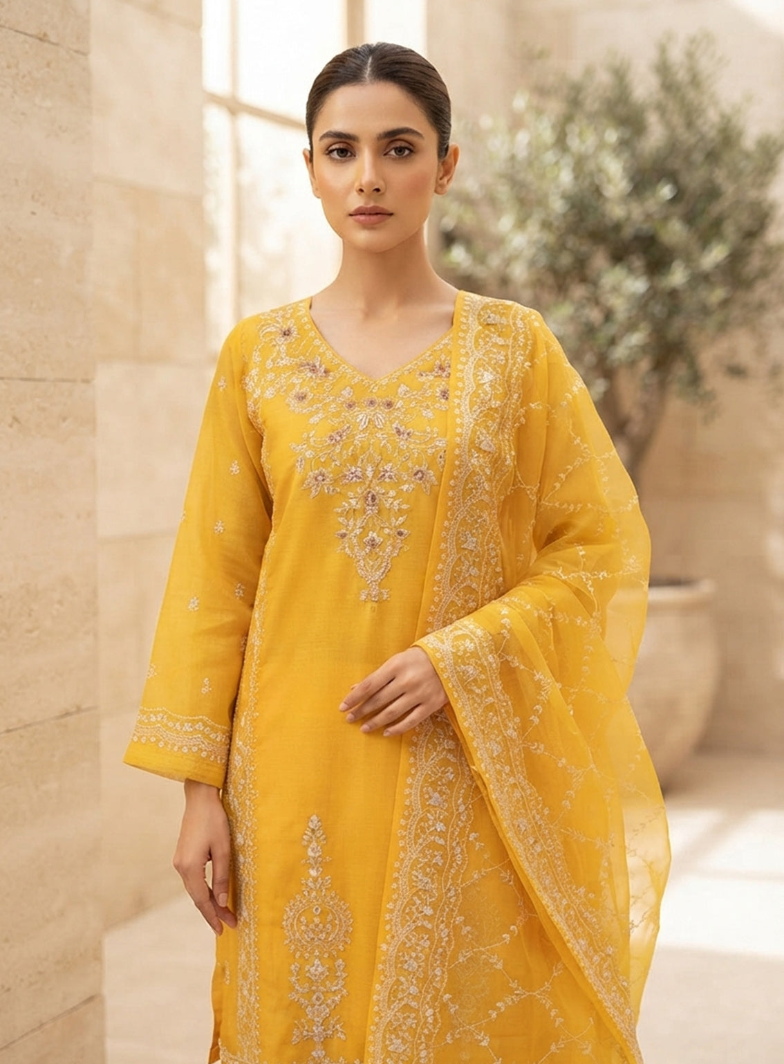 Rivaaj Embroidered Organza 3 Piece Stitched Suit RJ26EP D-9E-YL Rivaaj Embroidered Organza 3 Piece Stitched Suit RJ26EP D-9E-YL