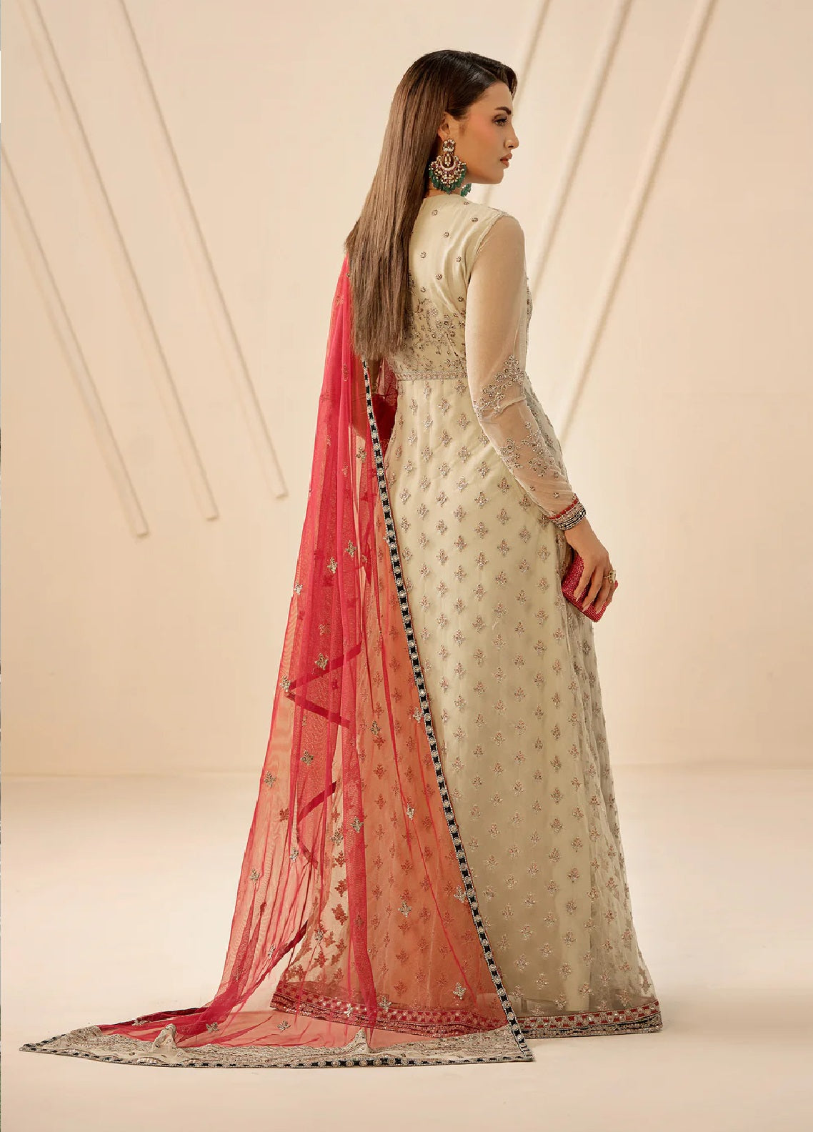 Riwayat By Zarif Embroidered Net 3 Piece Unstitched Suit ZF26R D-ZRF-RC-04 SANDALI Riwayat By Zarif Embroidered Net 3 Piece Unstitched Suit ZF26R D-ZRF-RC-04 SANDALI