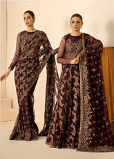 Riwayat By Zarif Embroidered Net 3 Piece Unstitched Suit ZF26R D-ZRF-RC-07 BAZM
