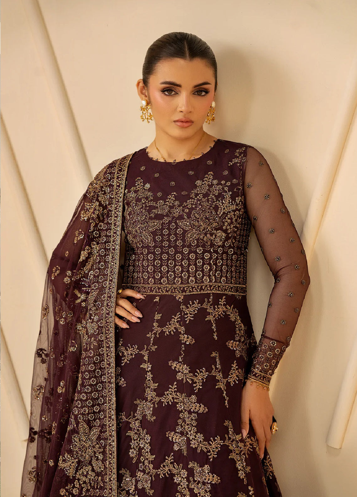 Riwayat By Zarif Embroidered Net 3 Piece Unstitched Suit ZF26R D-ZRF-RC-07 BAZM Riwayat By Zarif Embroidered Net 3 Piece Unstitched Suit ZF26R D-ZRF-RC-07 BAZM
