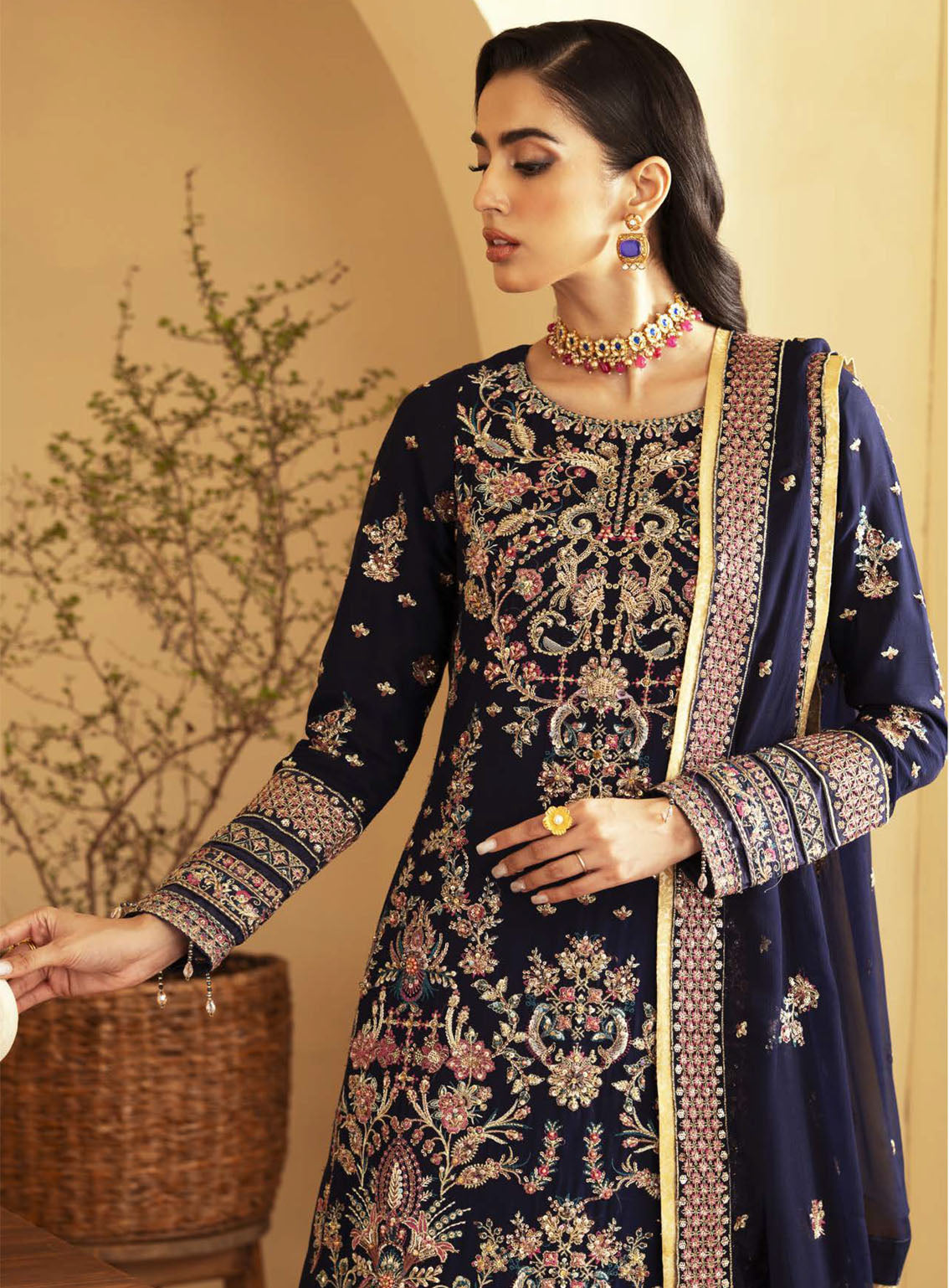 Romansiyyah By Emaan Adeel Embroidered Chiffon Suits Unstitched 3 Piece - EA24RF NAGEENA Romansiyyah By Emaan Adeel Embroidered Chiffon Suits Unstitched 3 Piece - EA24RF NAGEENA