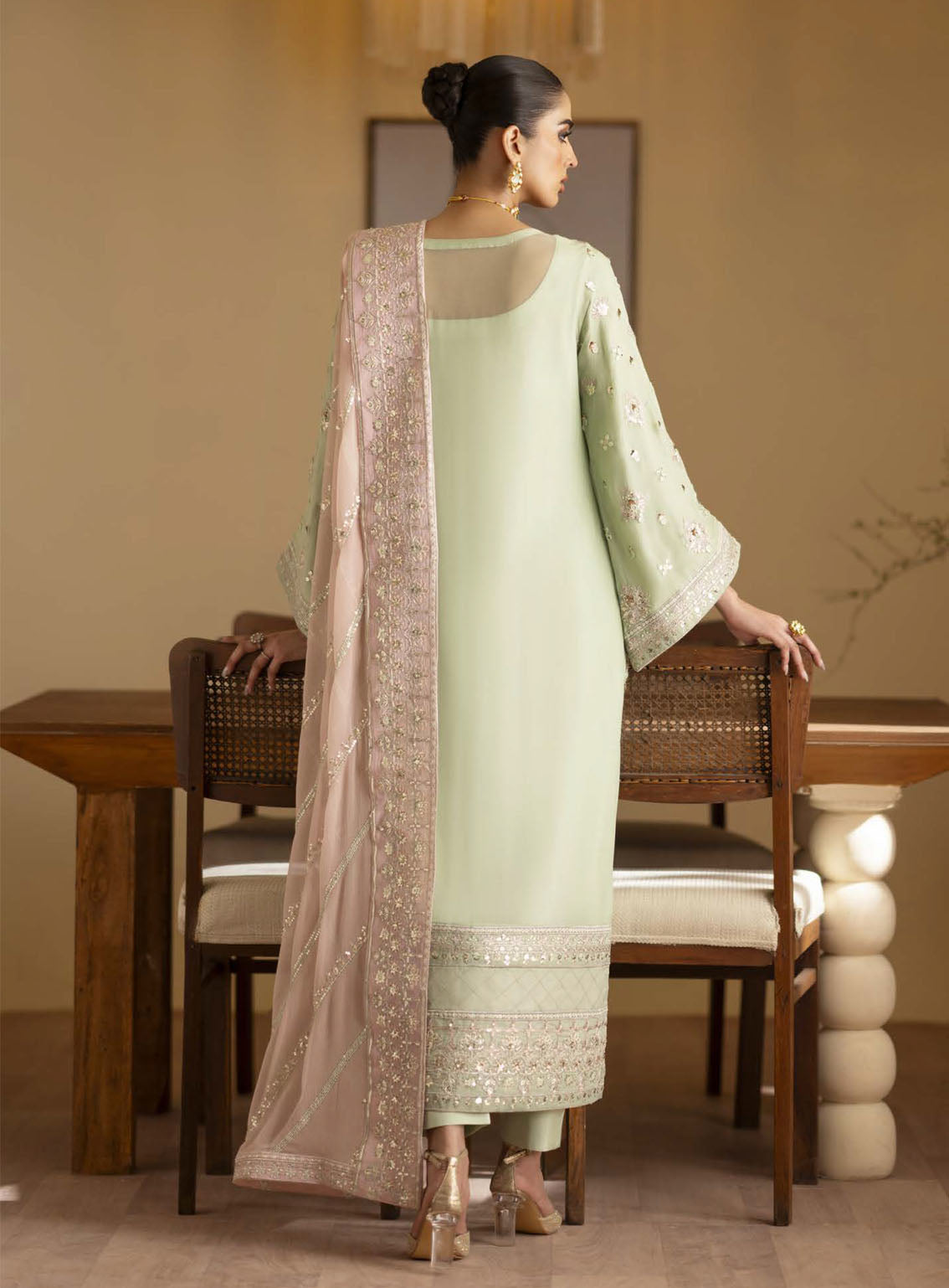 Romansiyyah By Emaan Adeel Embroidered Chiffon Suits Unstitched 3 Piece - EA24RF NAJMEH Romansiyyah By Emaan Adeel Embroidered Chiffon Suits Unstitched 3 Piece - EA24RF NAJMEH