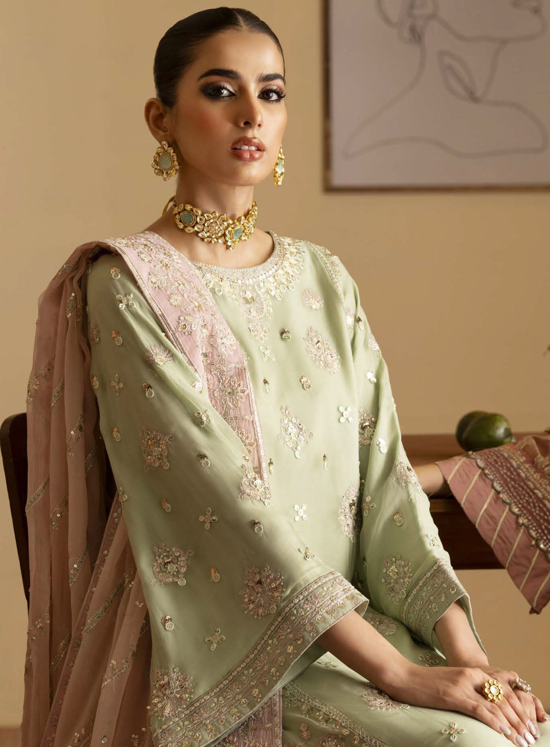 Romansiyyah By Emaan Adeel Embroidered Chiffon Suits Unstitched 3 Piece - EA24RF NAJMEH Romansiyyah By Emaan Adeel Embroidered Chiffon Suits Unstitched 3 Piece - EA24RF NAJMEH
