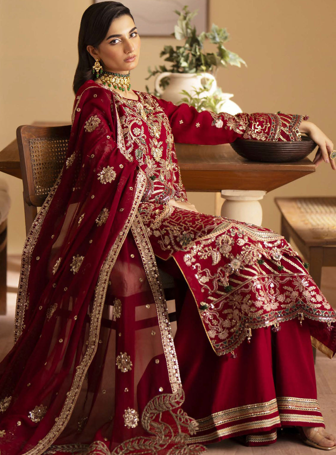 Romansiyyah By Emaan Adeel Embroidered Chiffon Suits Unstitched 3 Piece - EA24RF NASHWA Romansiyyah By Emaan Adeel Embroidered Chiffon Suits Unstitched 3 Piece - EA24RF NASHWA