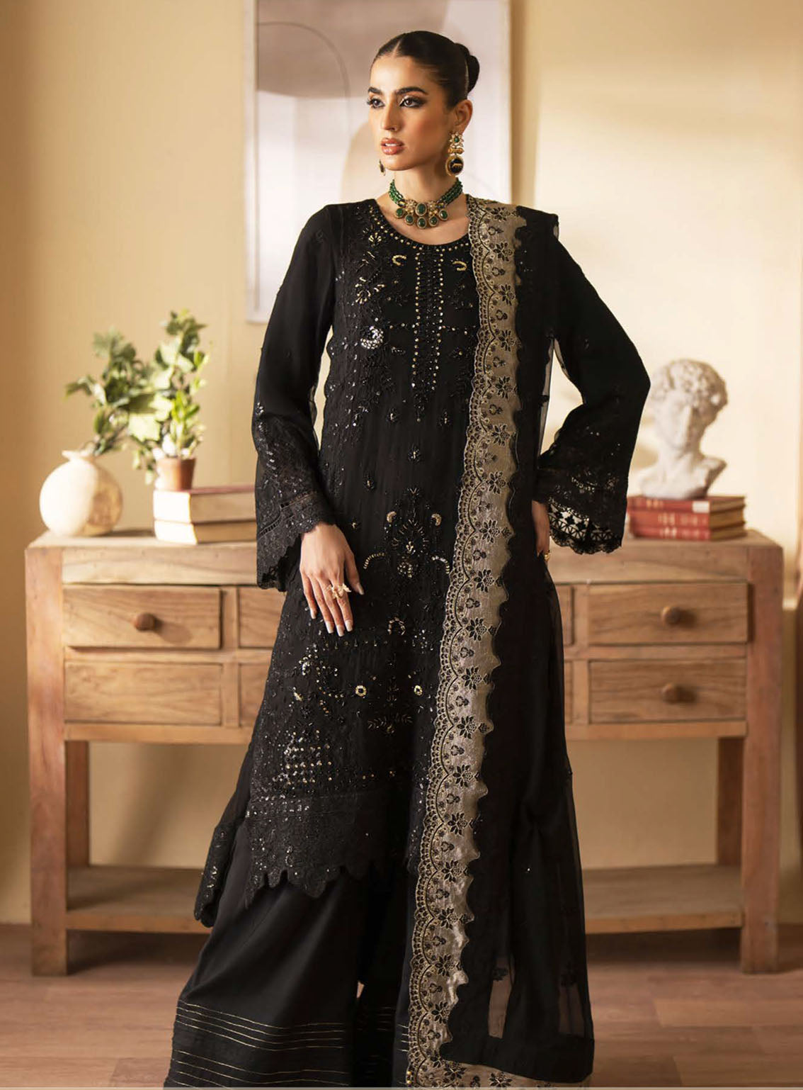 Romansiyyah By Emaan Adeel Embroidered Chiffon Suits Unstitched 3 Piece - EA24RF REHANI Romansiyyah By Emaan Adeel Embroidered Chiffon Suits Unstitched 3 Piece - EA24RF REHANI