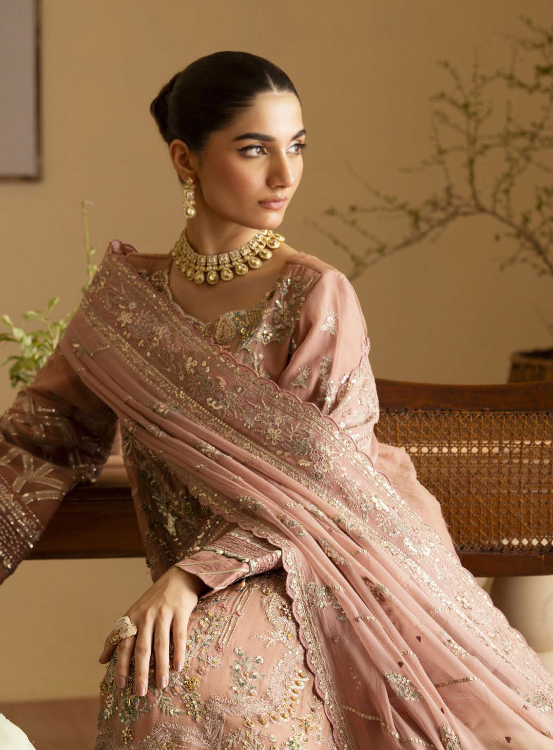 Romansiyyah By Emaan Adeel Embroidered Chiffon Suits Unstitched 3 Piece - EA24RF SALEHA Romansiyyah By Emaan Adeel Embroidered Chiffon Suits Unstitched 3 Piece - EA24RF SALEHA