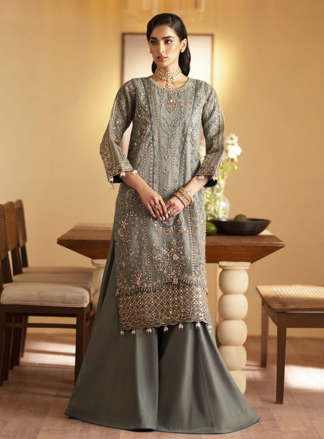 Romansiyyah By Emaan Adeel Embroidered Organza Suits Unstitched 3 Piece - EA24RF ROHEEN Romansiyyah By Emaan Adeel Embroidered Organza Suits Unstitched 3 Piece - EA24RF ROHEEN