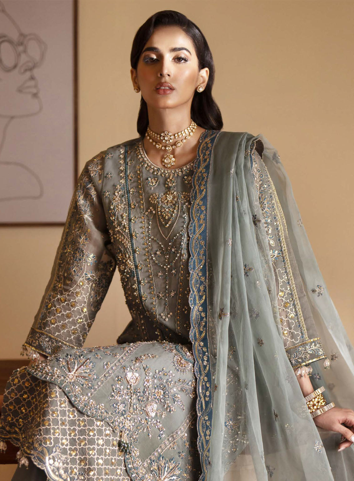 Romansiyyah By Emaan Adeel Embroidered Organza Suits Unstitched 3 Piece - EA24RF ROHEEN Romansiyyah By Emaan Adeel Embroidered Organza Suits Unstitched 3 Piece - EA24RF ROHEEN