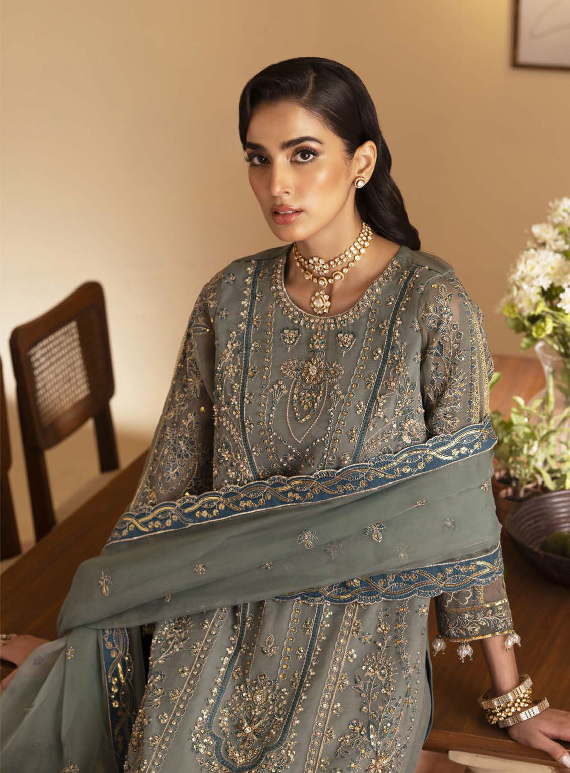Romansiyyah By Emaan Adeel Embroidered Organza Suits Unstitched 3 Piece - EA24RF ROHEEN Romansiyyah By Emaan Adeel Embroidered Organza Suits Unstitched 3 Piece - EA24RF ROHEEN