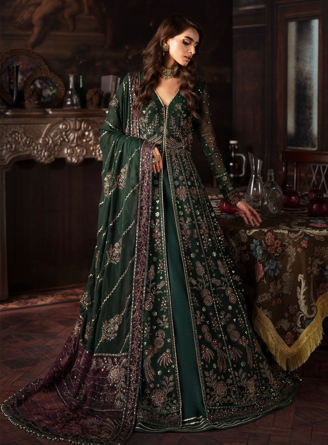Rouge by Zarif Embroidered Chiffon Suits Unstitched 3 Piece - ZF24RF 01 ELIZABETH Rouge by Zarif Embroidered Chiffon Suits Unstitched 3 Piece - ZF24RF 01 ELIZABETH