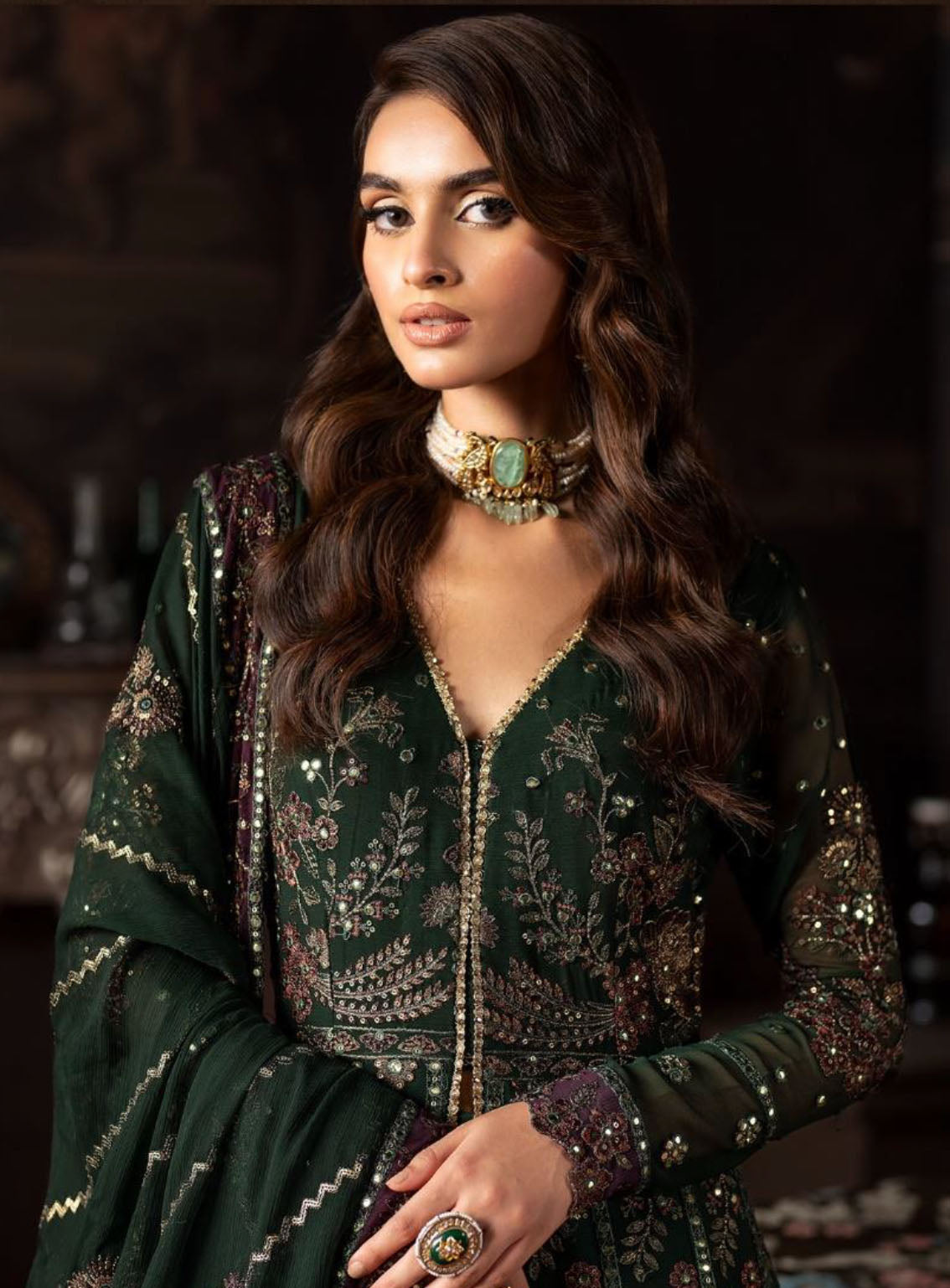 Rouge by Zarif Embroidered Chiffon Suits Unstitched 3 Piece - ZF24RF 01 ELIZABETH Rouge by Zarif Embroidered Chiffon Suits Unstitched 3 Piece - ZF24RF 01 ELIZABETH