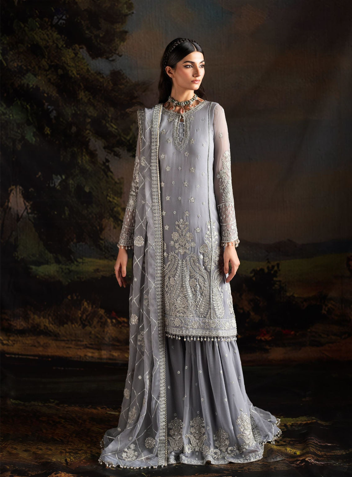 Rouge by Zarif Embroidered Chiffon Suits Unstitched 3 Piece - ZF24RF 03 ADELINE Rouge by Zarif Embroidered Chiffon Suits Unstitched 3 Piece - ZF24RF 03 ADELINE