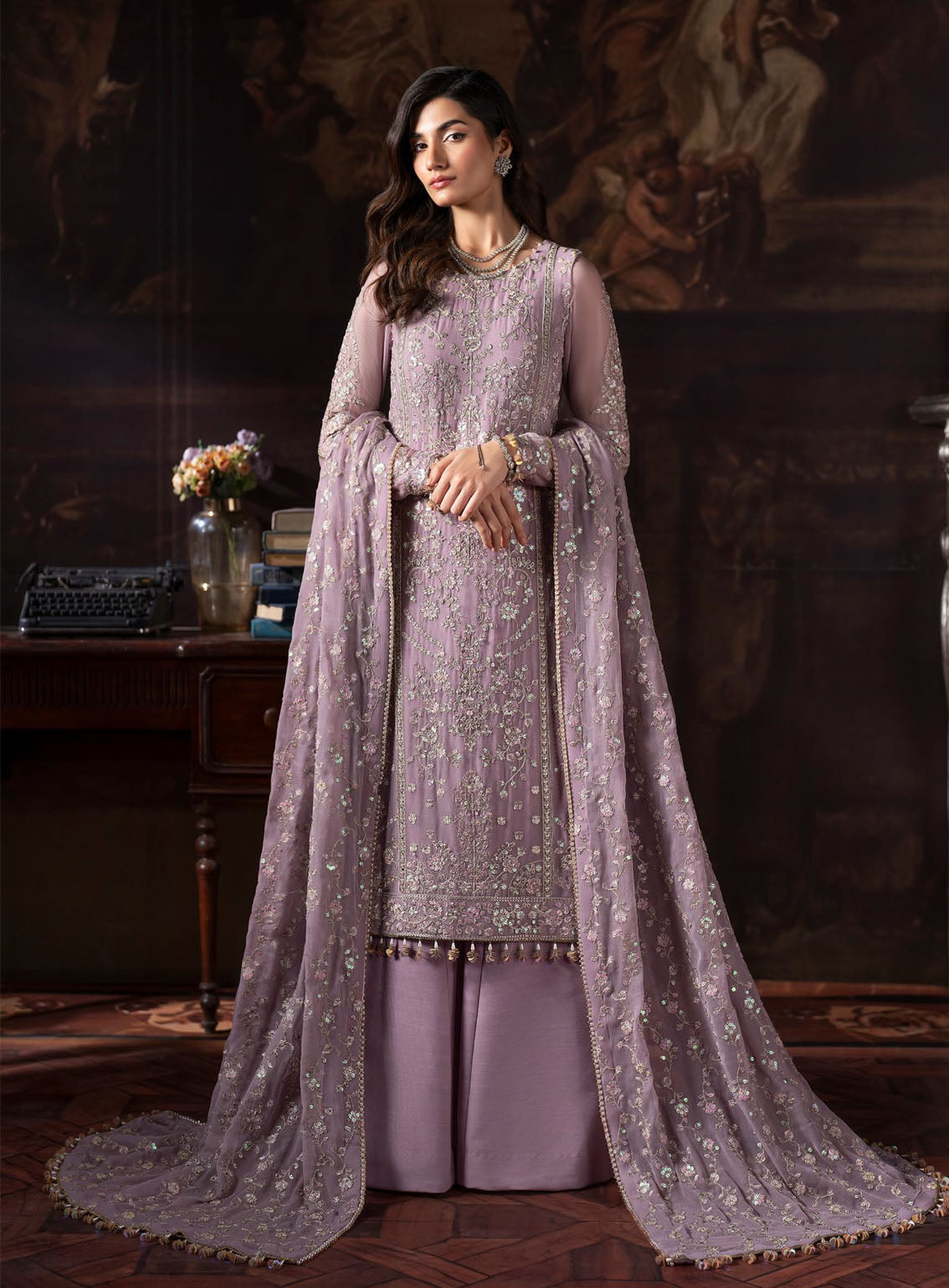 Rouge by Zarif Embroidered Chiffon Suits Unstitched 3 Piece - ZF24RF 05 FLORENCE Rouge by Zarif Embroidered Chiffon Suits Unstitched 3 Piece - ZF24RF 05 FLORENCE