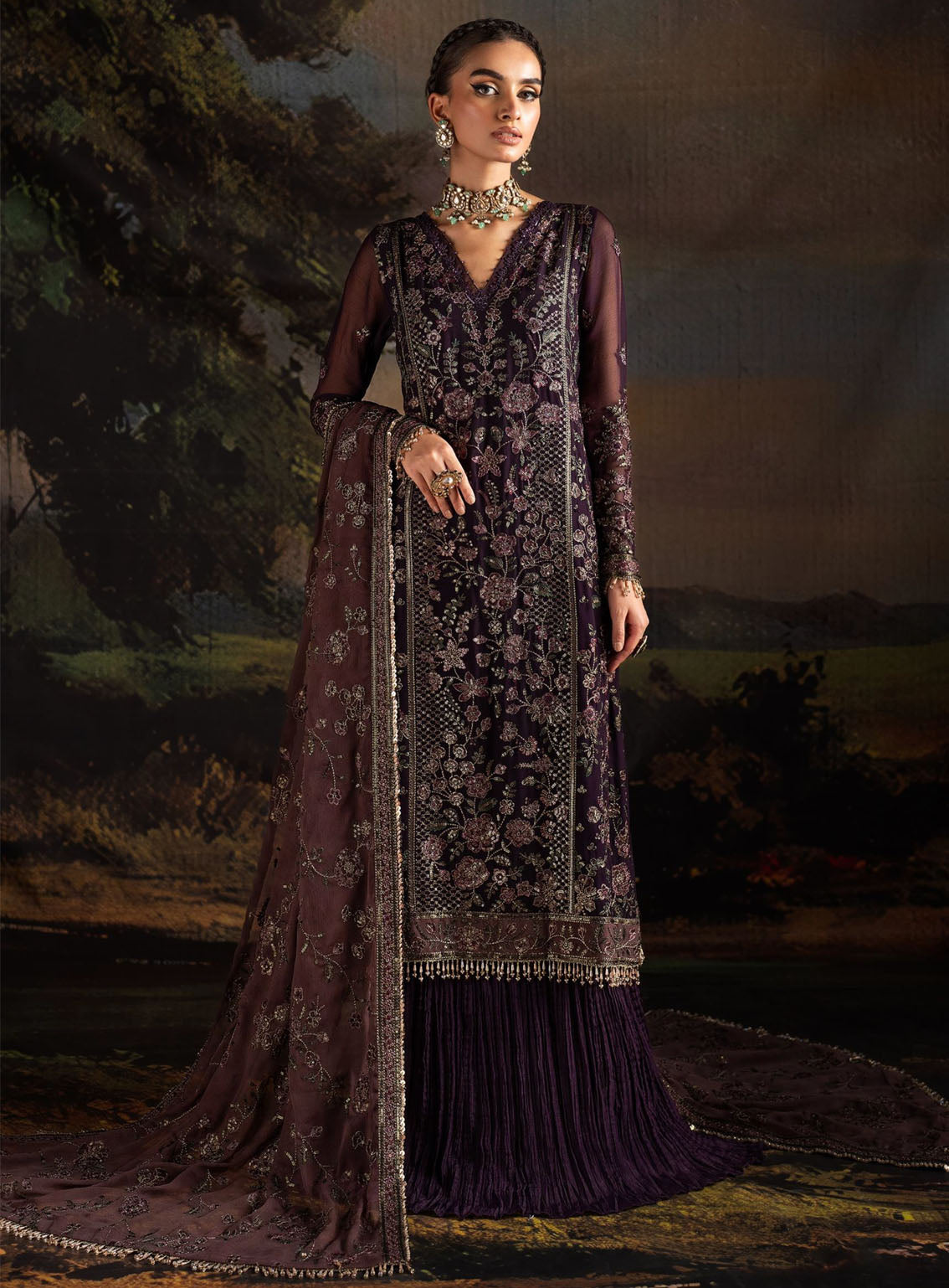 Rouge by Zarif Embroidered Chiffon Suits Unstitched 3 Piece - ZF24RF 08 HANNAH Rouge by Zarif Embroidered Chiffon Suits Unstitched 3 Piece - ZF24RF 08 HANNAH