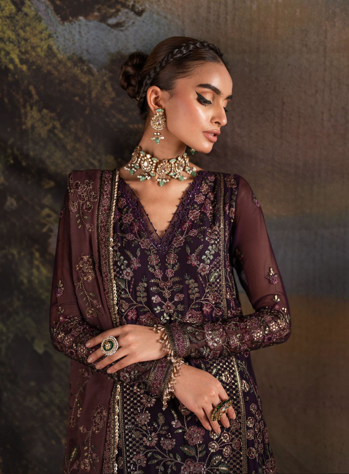 Rouge by Zarif Embroidered Chiffon Suits Unstitched 3 Piece - ZF24RF 08 HANNAH Rouge by Zarif Embroidered Chiffon Suits Unstitched 3 Piece - ZF24RF 08 HANNAH