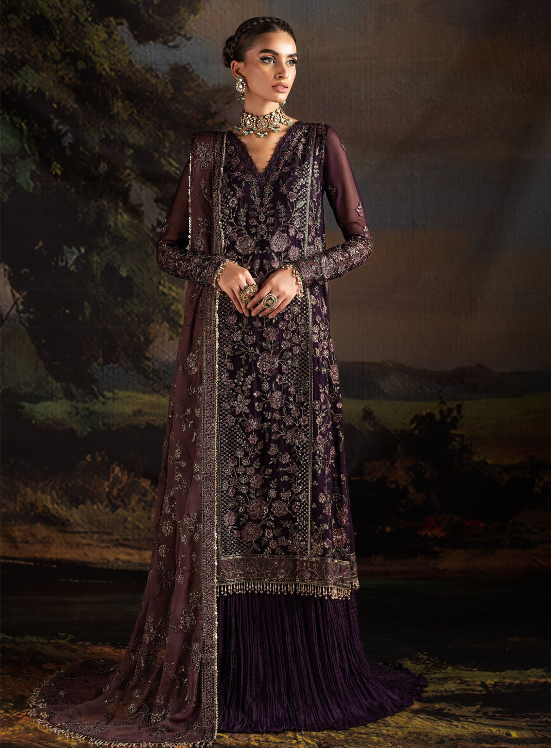 Rouge by Zarif Embroidered Chiffon Suits Unstitched 3 Piece - ZF24RF 08 HANNAH Rouge by Zarif Embroidered Chiffon Suits Unstitched 3 Piece - ZF24RF 08 HANNAH