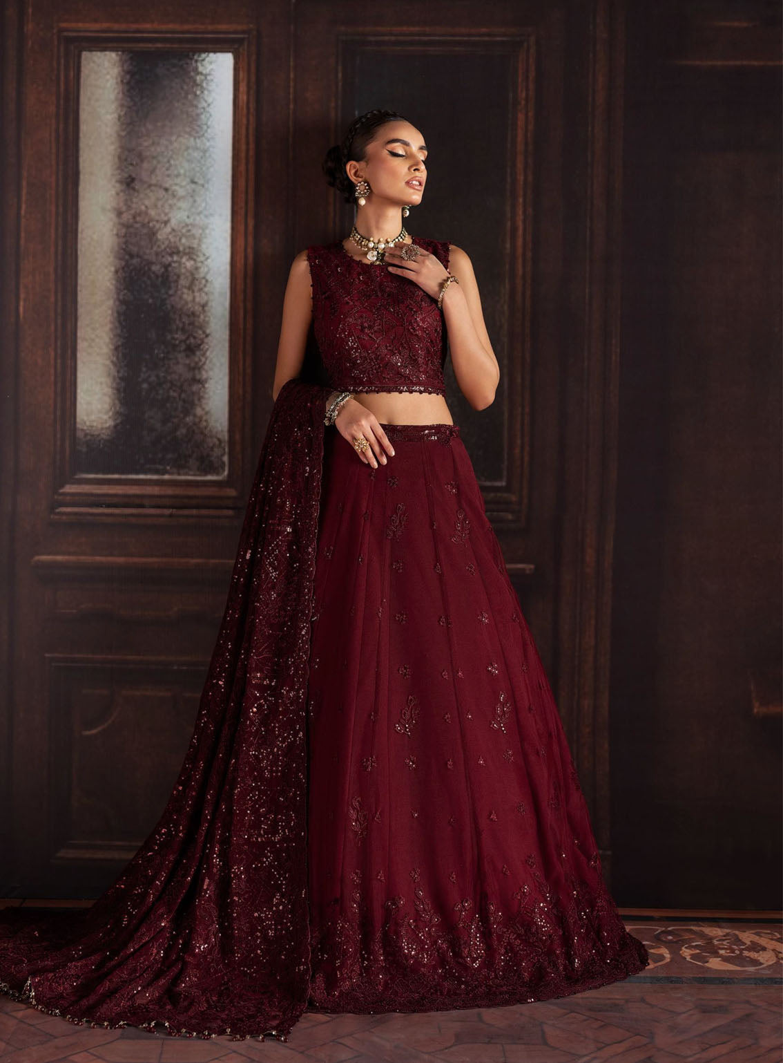 Rouge by Zarif Embroidered Net Suits Unstitched 3 Piece - ZF24RF 02 MABEL Rouge by Zarif Embroidered Net Suits Unstitched 3 Piece - ZF24RF 02 MABEL