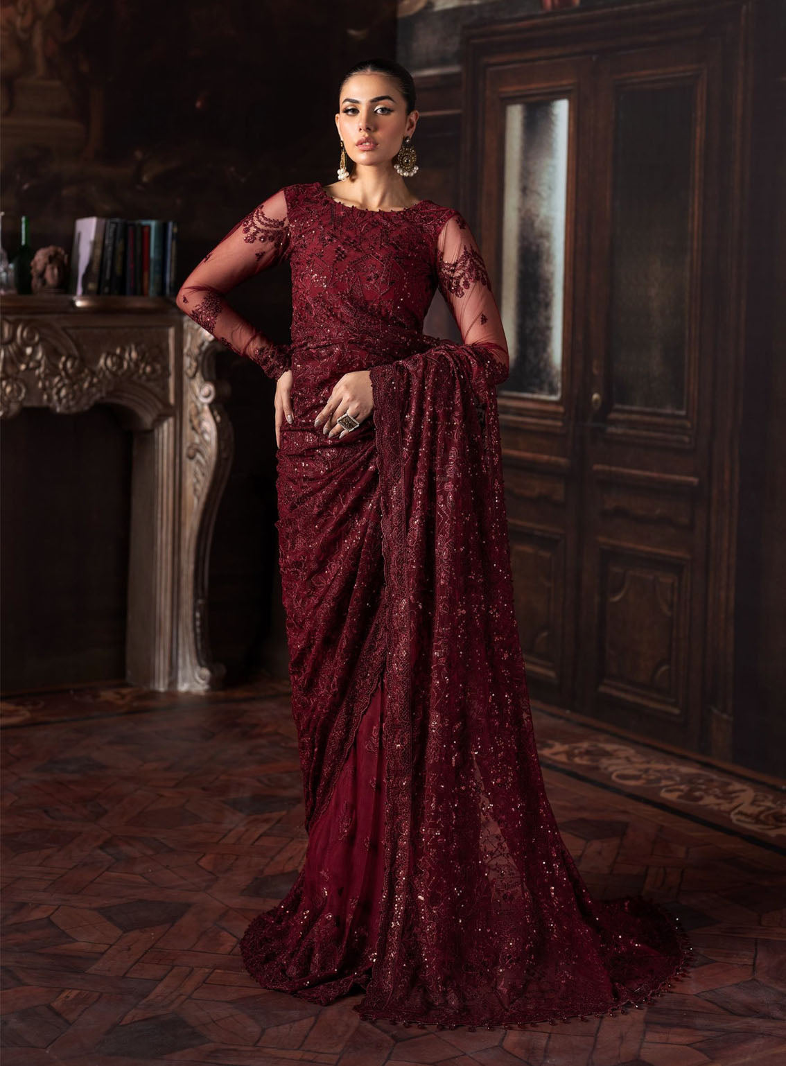 Rouge by Zarif Embroidered Net Suits Unstitched 3 Piece - ZF24RF 02 MABEL Rouge by Zarif Embroidered Net Suits Unstitched 3 Piece - ZF24RF 02 MABEL