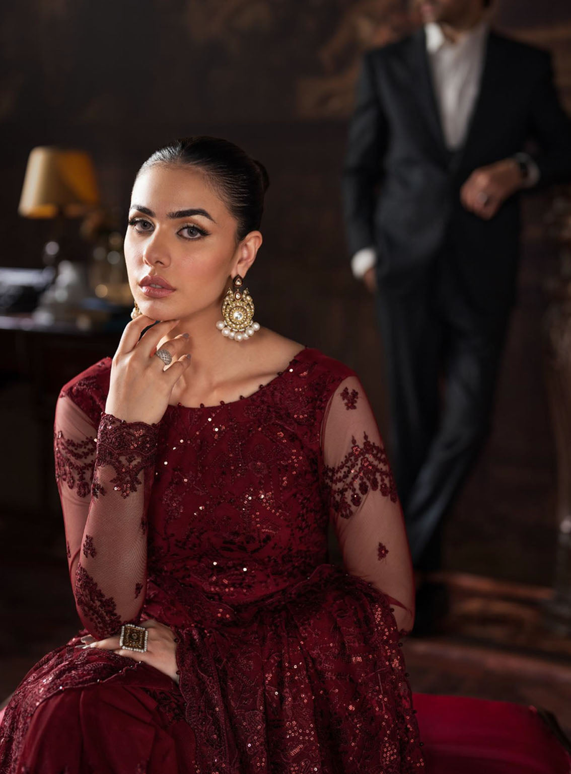 Rouge by Zarif Embroidered Net Suits Unstitched 3 Piece - ZF24RF 02 MABEL Rouge by Zarif Embroidered Net Suits Unstitched 3 Piece - ZF24RF 02 MABEL