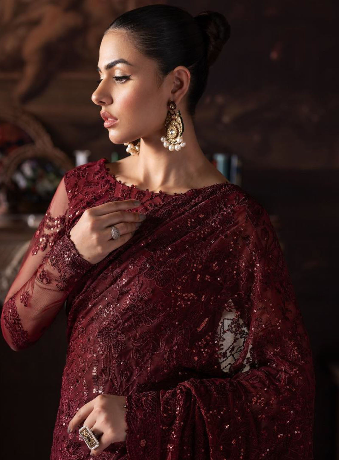 Rouge by Zarif Embroidered Net Suits Unstitched 3 Piece - ZF24RF 02 MABEL Rouge by Zarif Embroidered Net Suits Unstitched 3 Piece - ZF24RF 02 MABEL