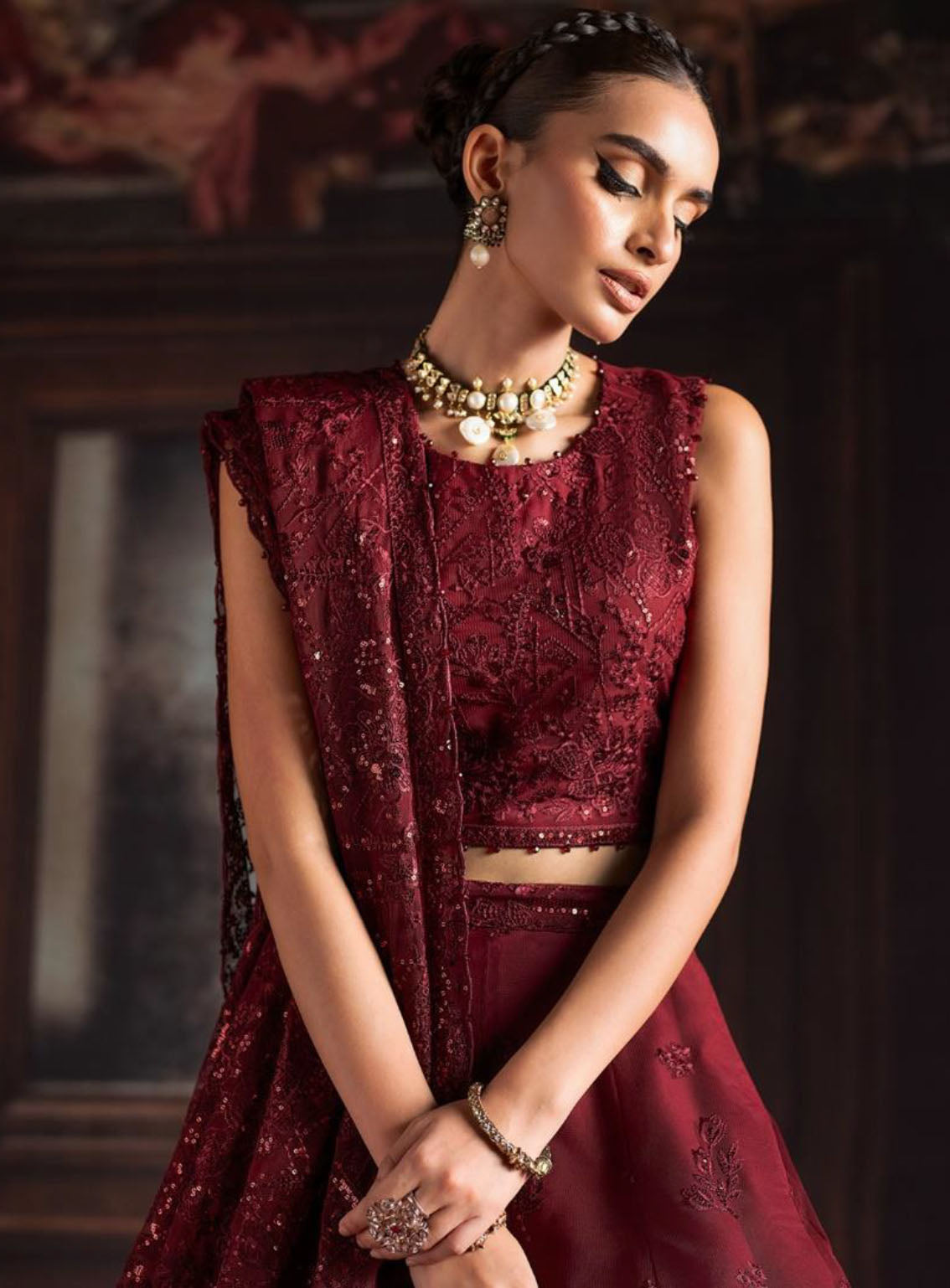 Rouge by Zarif Embroidered Net Suits Unstitched 3 Piece - ZF24RF 02 MABEL Rouge by Zarif Embroidered Net Suits Unstitched 3 Piece - ZF24RF 02 MABEL